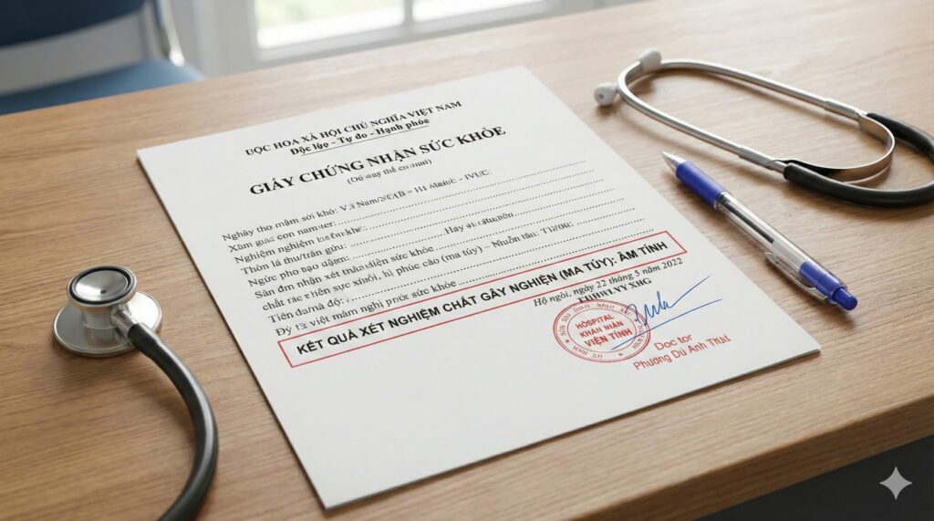 Giấy khám sức khỏe có test ma túy dành cho người lái xe