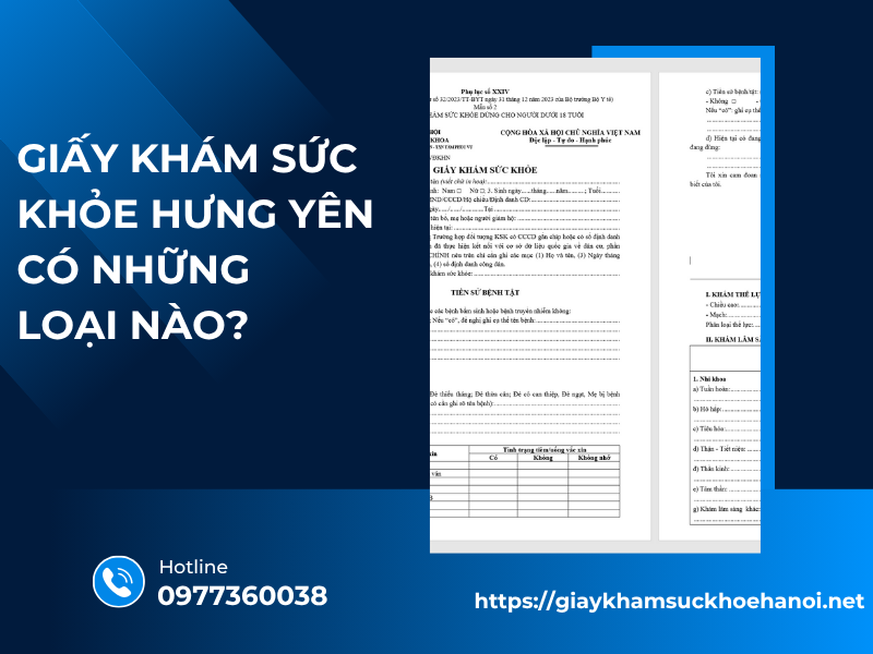 Từ A đến Z thông tin về giấy khám sức khỏe Hưng Yên