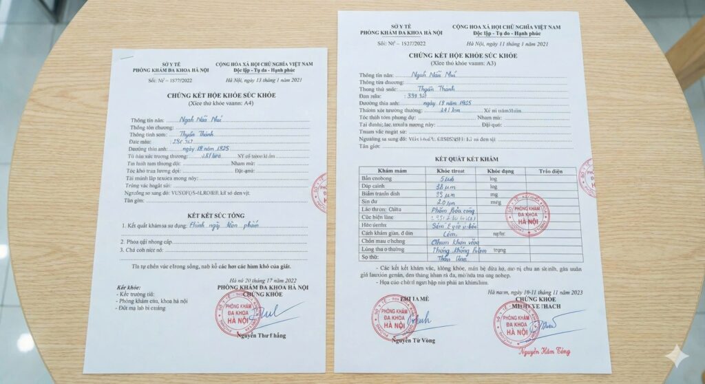 Kết quả sau khi Mua giấy khám sức khỏe xin việc giá rẻ