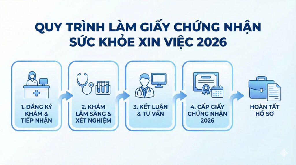 Quy trình các bước làm giấy chứng nhận sức khỏe xin việc 2026 chuẩn thông tư 32