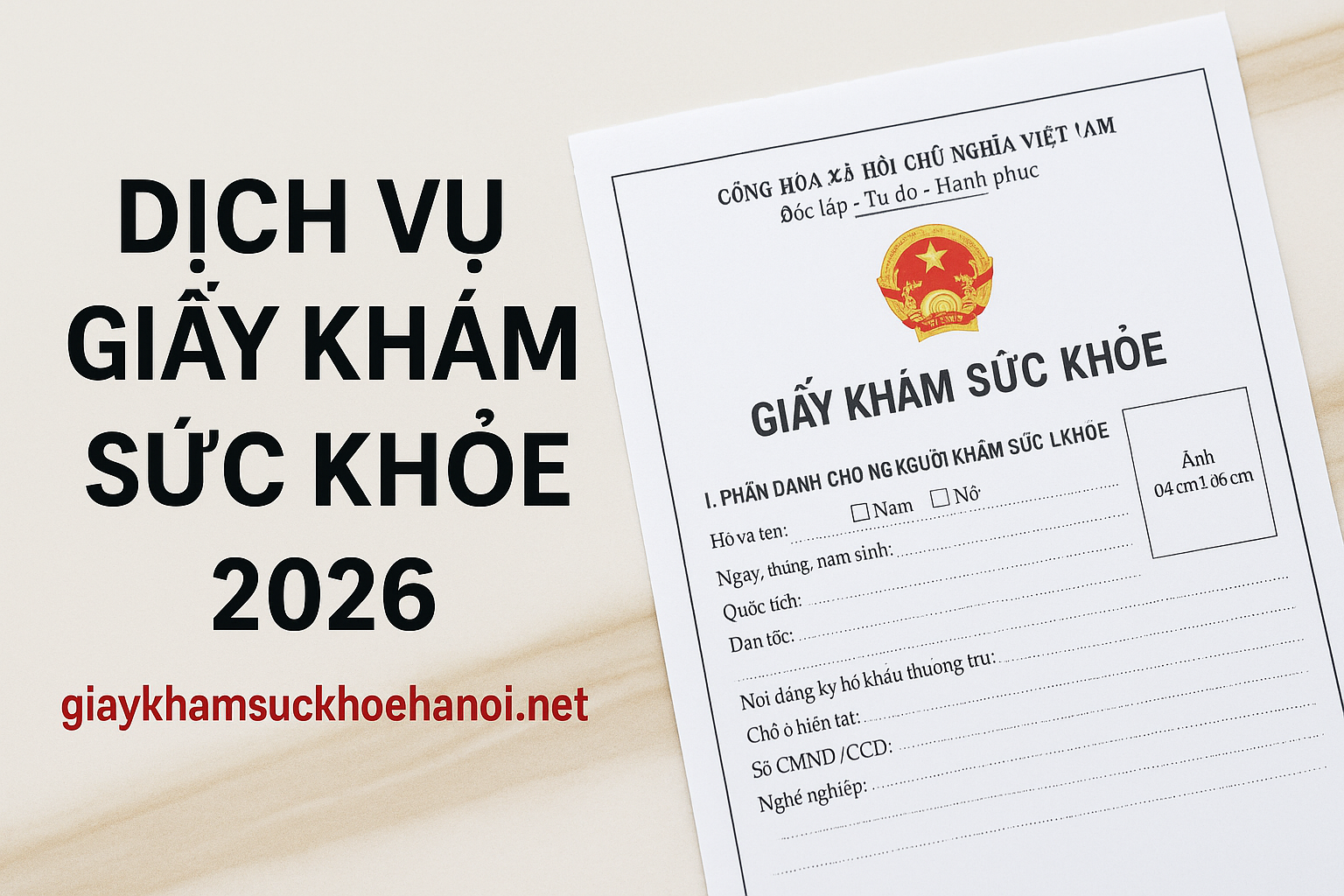 Dịch vụ giấy khám sức khỏe 2026