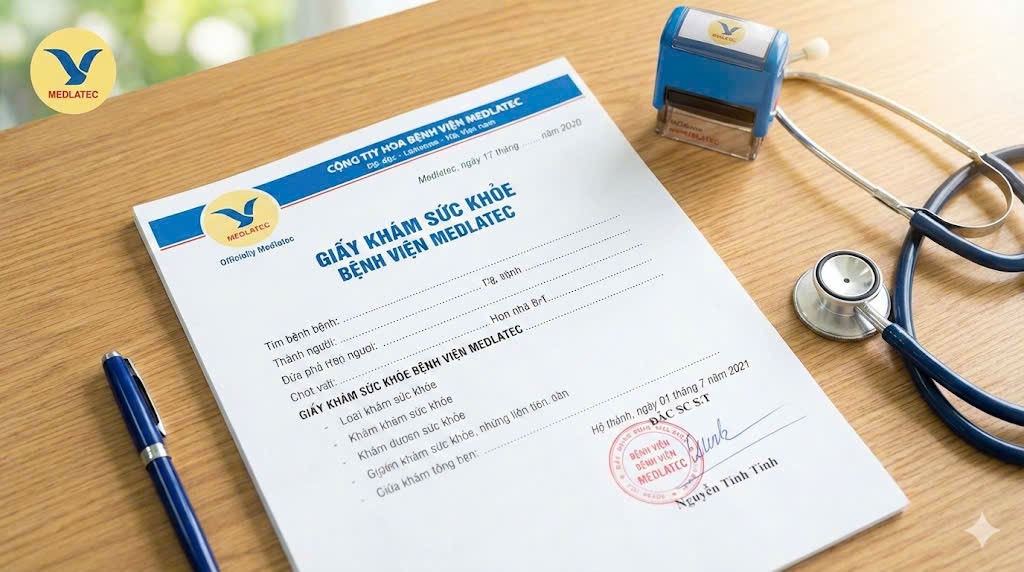 Giấy khám sức khỏe bệnh viện Medlatec