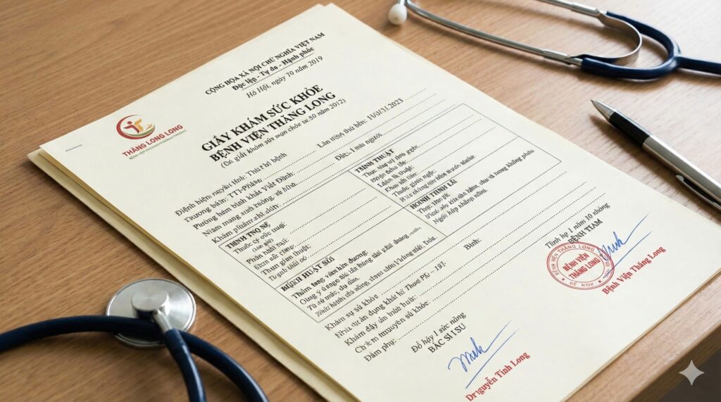 Giấy khám sức khỏe bệnh viện Thăng Long