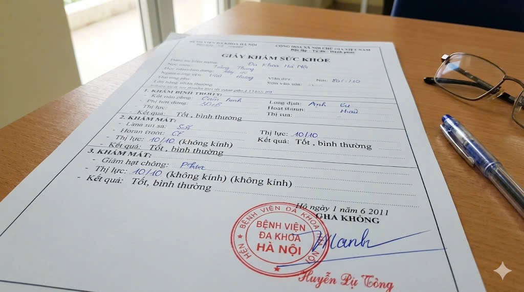 mẫu giấy khám mắt sức khỏe đạt chuẩn